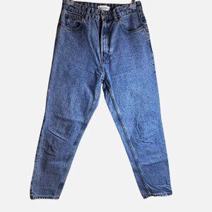 Zara Womens High-Waisted Tapered Blue Denim Jeans Sz 6 Y2K Minimalist Aesthetic